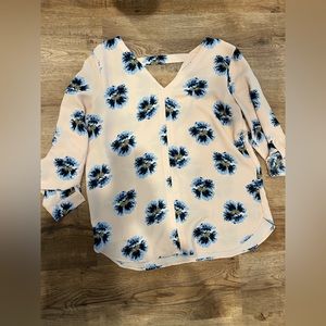 Loft blouse. V neck and back with bar back. Size S